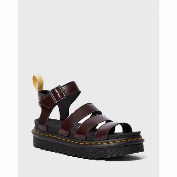 Dr Martens Vegan Blaire Gladiator - Bordove Sandale Damske, D393SK